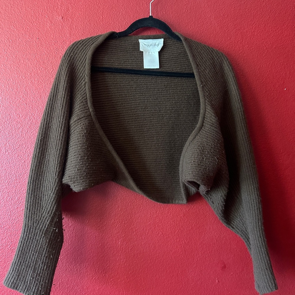 Missing You Already by LA Project co, ltd Ribbed Knit Shrug – via SSENSE